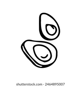 Handgezeichnete exotische Fruchtkritzel. Nette tropische Lebensmittelskizze, sommerfrische Bio-Zutaten Vektorillustration