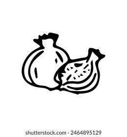 Hand drawn exotic fruit doodles. Cute tropical food sketch, summer fresh organic ingredients vector illustration