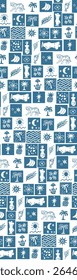 Hand drawn exotic summer vibe retro doodle style,vector,motifs,aztec style, seamless pattern, ancient, palm trees, monochrome, colorful, suitable for 
textile, design, elements, bikini, top