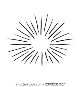 hand drawn explosion effect on white background. scribble ray symbol