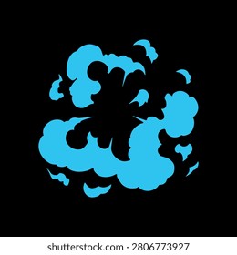 hand drawn explosion effect smoke, clouds illustration
