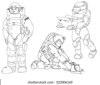 Hand drawn of Explosive Ordnance Disposal (EOD) ,doodle style