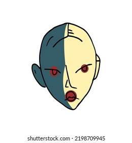 Ilustración de cara de expresión dibujada a mano