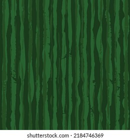 Tiras de pintura de expresionismo dibujado a mano, textura de cepillo seco sin costura. Patrón de trazo con rayas verticales sobre fondo verde en estilo de grunge. Vector