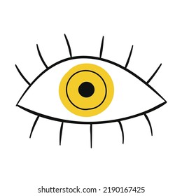 Hand drawn eye. Doodle Greek evil c trendy symbols isolated vector illustration. Luck talisman