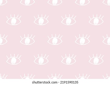 Hand drawn eye doodles seamless pattern. Vector illustration. Perfect for wallpapers, web page backgrounds, surface textures, textile.