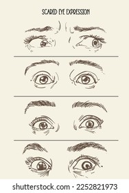 hand drawn eye expression vector illustration