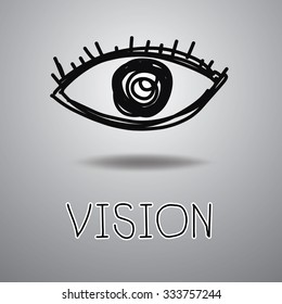Hand drawn eye logo.