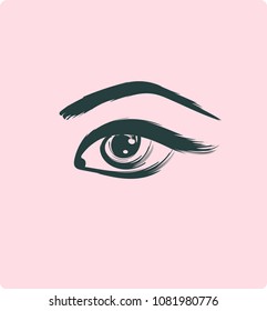 Hand drawn eye sketch vector icon. Creative logo design illustration. For print and designs.