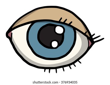 Hand drawn, eye, vector illustration, isolated on white