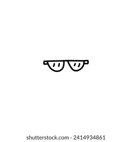 Hand drawn eyeglasses icon, simple doodle icon
