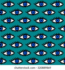 Hand drawn eyes pattern