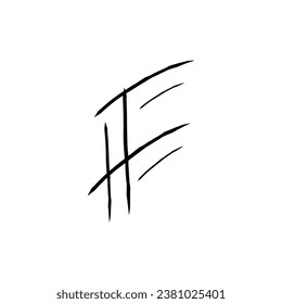 Hand drawn f letter font style for decorative, poster, logo.