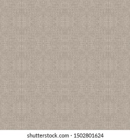 Hand drawn fabric textile seamless pattern. Burlap hessian fibre textured in brown, gray, ecru neutral tones. All over print for home decor, fashion, zakka stationery, wallpaper. Vector swatch repeat.
