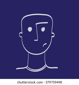 Hand drawn face of man vector illustration