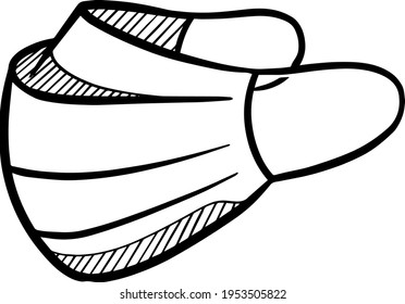 Hand drawn face mask. Vector illustration.