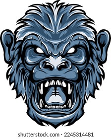 Handgezeichnetes Gesicht des Affen. Malergrafik-Maskottkunst.