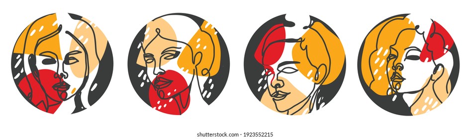 hand drawn face with one line art