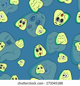 Hand drawn faces with different emotions. Vector illustration 