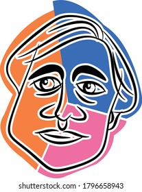 Hand drawn faces of people. suitable for backgrounds, wallpaper, textiles, editorial and more.