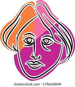 Handgezeichnete Gesichter von Menschen. geeignet für Hintergründe, Tapeten, Textilien, redaktionelle Bilder und mehr.