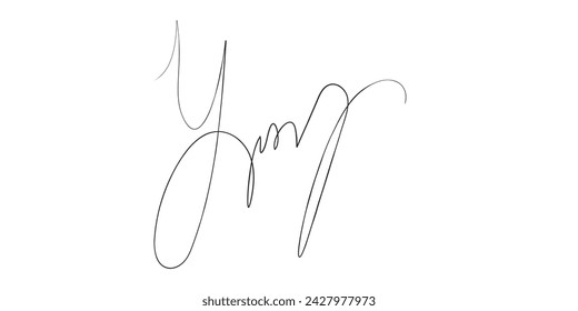 Hand drawn Fake autograph sample. Isolated Vector Signature