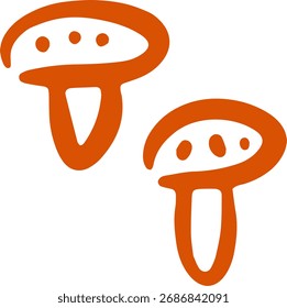 Hand drawn fall icon. Autumn clipart. Ink logo. Mushroom 