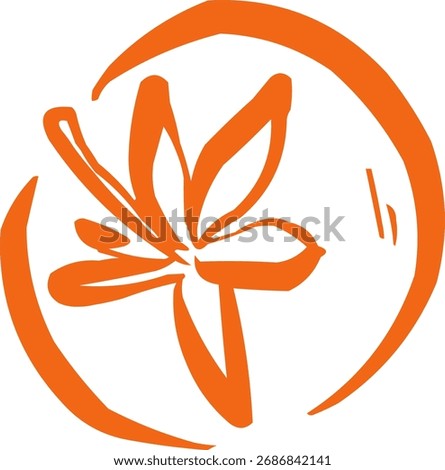 Hand drawn fall icon. Autumn clipart. Ink logo. Tomato 