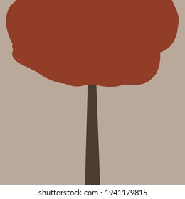 Hand drawn fall tree, card, vector
