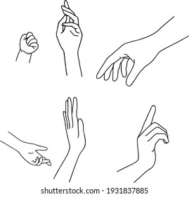 Hand drawn family hands vector illustration. Line art female, male and baby hands. Mom, dad, and child social illustration. Concept for logo, card, banner, poster, wall art, flyer. Abstract family