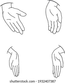 Hand drawn family hands vector illustration. Line art female, male and baby hands. Social illustration. Concept for logo, card, banner, poster, wall art, flyer. Abstract family design