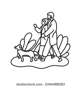 Hand drawn family illustration Outline Drawing Line Art Drawing