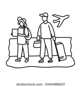 Hand drawn family illustration Outline Drawing Line Art Drawing