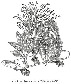 vector de flora de fantasía dibujada a mano