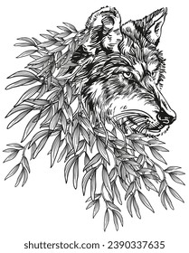 hand drawn fantasy flora vector