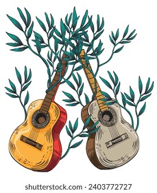 hand drawn fantasy flora vector illustration