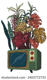 ilustración vectorial de la flora de fantasía dibujada a mano