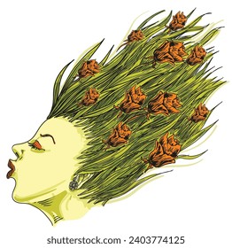 hand drawn fantasy flora vector illustration