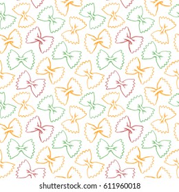 Hand drawn Farfalle pasta