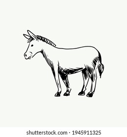 Hand drawn farm animal simple illustration