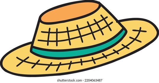 Hand Drawn farm hat illustration isolated on background