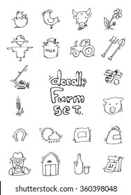 Hand drawn Farm icon set