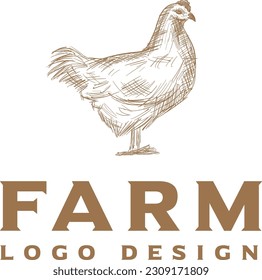 Hand drawn farm logo design