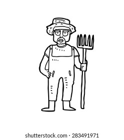 hand drawn farmer