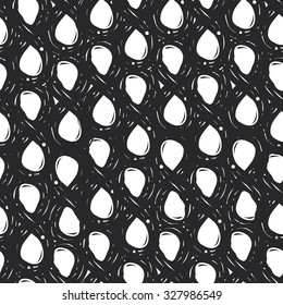 Hand drawn fashion black grungy seamless pattern