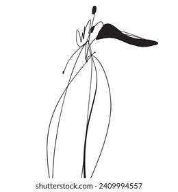 Hand Drawn Fashion Designer Illustration.Fashion Model Illustration, Stylish Sketch.Hand drawn outfit look.Fashion Designer Style. Placement Print. Woman fashion look. Minimal Print. Poster Print