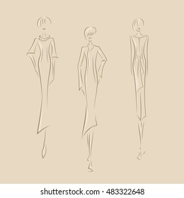hand drawn fashion girls