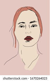 Hand drawn fashion illustration about a young girl. Vector art flat colors.