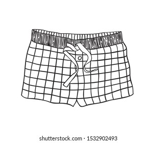 Hand drawn fashion illustration. Creative ink art work. Actual cozy vector drawing. Winter pajamas