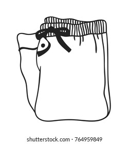 Hand drawn fashion illustration. Creative ink art work. Actual cozy vector drawing. Winter pajamas